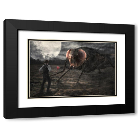 The Duel Black Modern Wood Framed Art Print with Double Matting by Kiciak, Christophe
