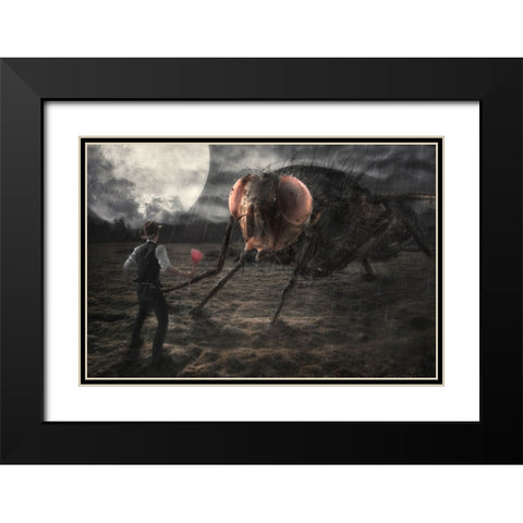 The Duel Black Modern Wood Framed Art Print with Double Matting by Kiciak, Christophe