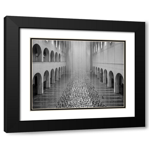 Art Church Black Modern Wood Framed Art Print with Double Matting by Sander, Martin