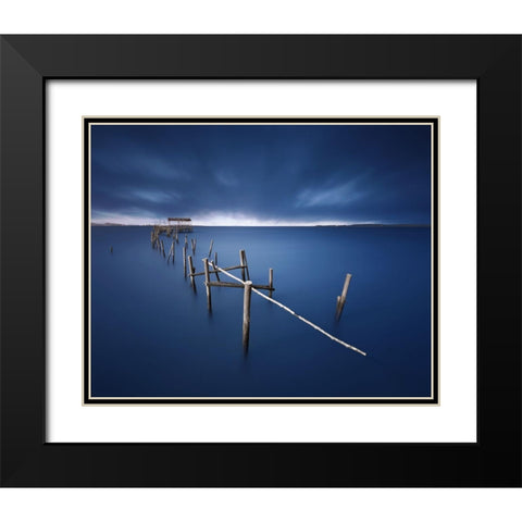 Carrasqueira Azul Black Modern Wood Framed Art Print with Double Matting by Pablo De, Juan