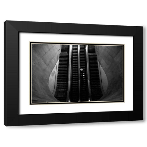 Leaving The Earth Entrails Black Modern Wood Framed Art Print with Double Matting by Alves, Fernando