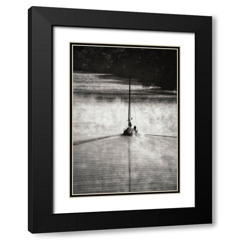Sailing On The Smoky River... Black Modern Wood Framed Art Print with Double Matting by Yu, Liyun
