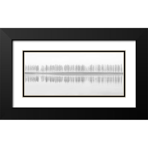 Misty Alley Black Modern Wood Framed Art Print with Double Matting by Fotoea