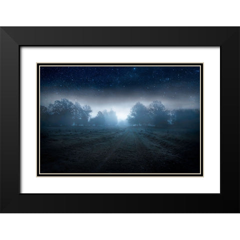 Visions Of The Night Black Modern Wood Framed Art Print with Double Matting by Lindsten, Christian
