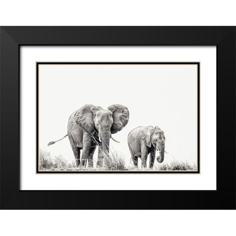 Purring Silence Black Modern Wood Framed Art Print with Double Matting by Flour, Piet