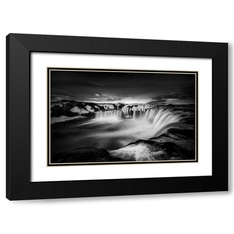 Waterfall Of The Gods Black Modern Wood Framed Art Print with Double Matting by Maseda Varela, Alfonso