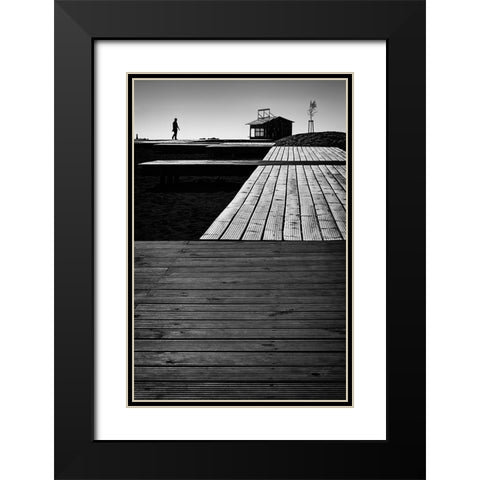 Home Is A Feeling Black Modern Wood Framed Art Print with Double Matting by Abrantes, Paulo