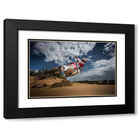 Knocked Up Black Modern Wood Framed Art Print with Double Matting by Amos, Nir