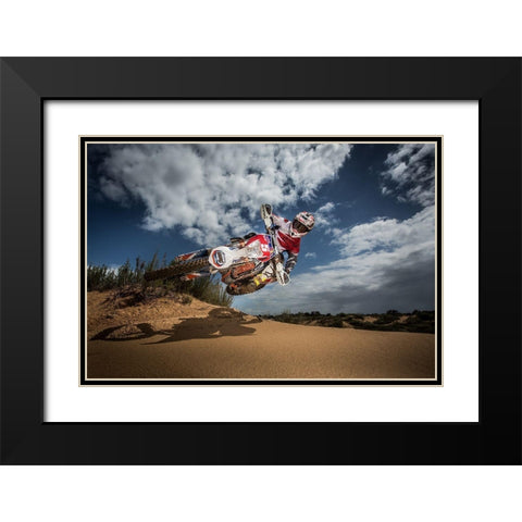 Knocked Up Black Modern Wood Framed Art Print with Double Matting by Amos, Nir