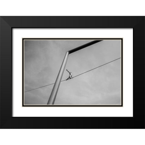 The Acrobat Black Modern Wood Framed Art Print with Double Matting by L., Alessandro