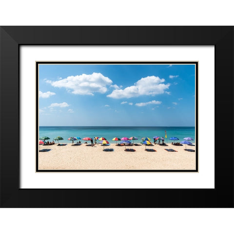 Beach Black Modern Wood Framed Art Print with Double Matting by Papadakis, Spyros