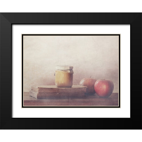 Recipe With Apples Black Modern Wood Framed Art Print with Double Matting by Devos, Delphine