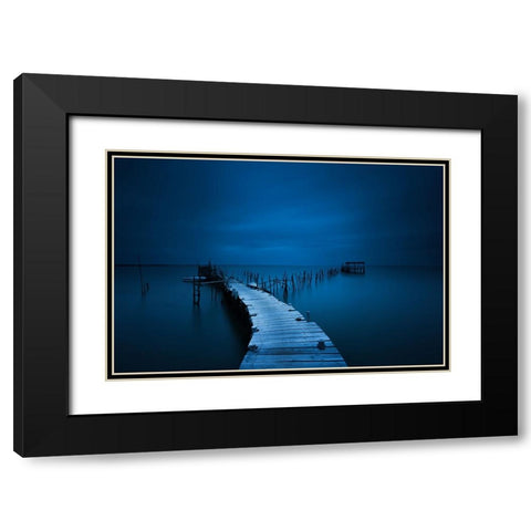 Stilts Black Modern Wood Framed Art Print with Double Matting by Moreno, Miguel