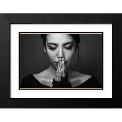 Emotion Black Modern Wood Framed Art Print with Double Matting by Minaeian, Ehsan