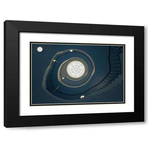 Curl-1 Black Modern Wood Framed Art Print with Double Matting by van Maastricht, Henk