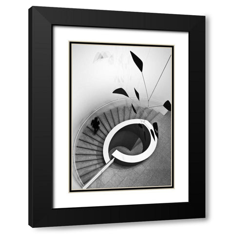 Stairs Black Modern Wood Framed Art Print with Double Matting by Ferreira, Rui