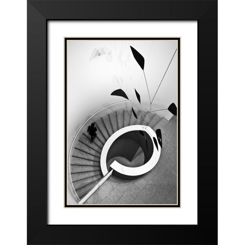Stairs Black Modern Wood Framed Art Print with Double Matting by Ferreira, Rui