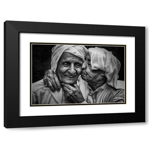 Happiness Of Men Black Modern Wood Framed Art Print with Double Matting by Almakhlooq, Hameed