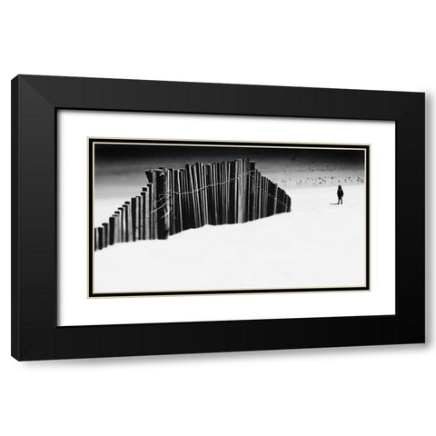How Do You Fall In Love Black Modern Wood Framed Art Print with Double Matting by Correia, Rui