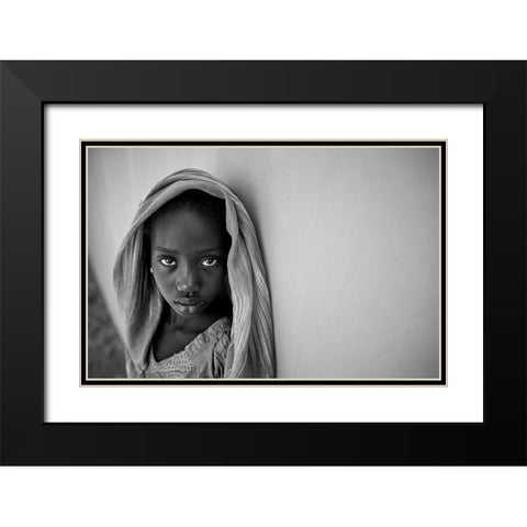 Senegal Black Modern Wood Framed Art Print with Double Matting by Godinho, Luis