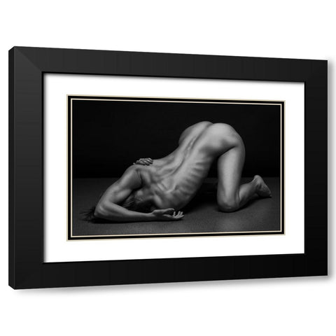 Bodyscape Black Modern Wood Framed Art Print with Double Matting by Belovodchenko, Anton
