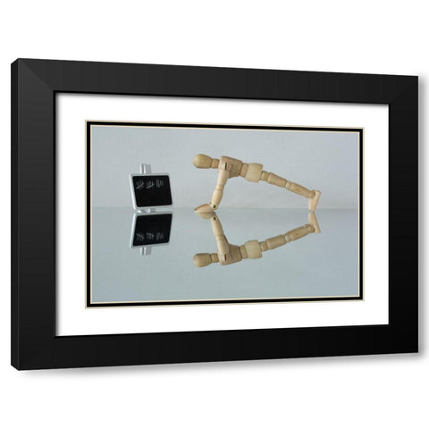 Push Yourself Black Modern Wood Framed Art Print with Double Matting by Hammer, Jacqueline