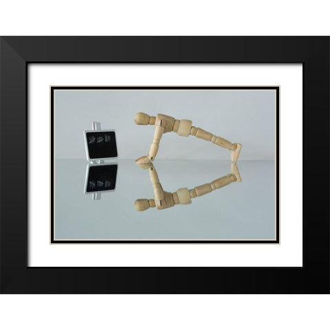 Push Yourself Black Modern Wood Framed Art Print with Double Matting by Hammer, Jacqueline