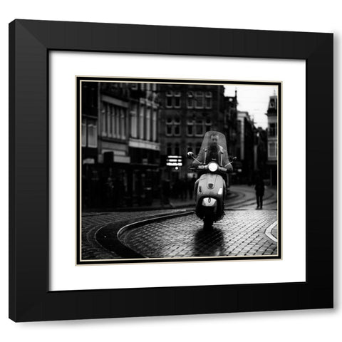 Vespa Black Modern Wood Framed Art Print with Double Matting by Oncete, Julien
