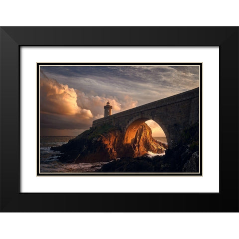 Under The Bridge Black Modern Wood Framed Art Print with Double Matting by Denis