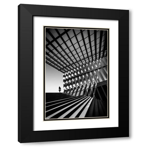 Drifting Black Modern Wood Framed Art Print with Double Matting by Abrantes, Paulo