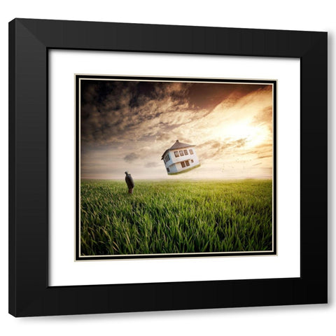 Dream About Home Black Modern Wood Framed Art Print with Double Matting by Smajic, Nermin