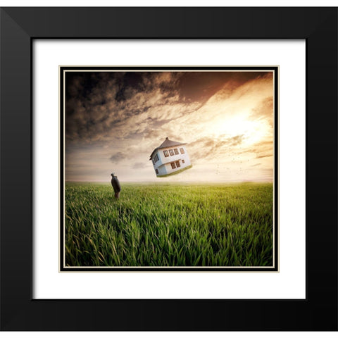 Dream About Home Black Modern Wood Framed Art Print with Double Matting by Smajic, Nermin