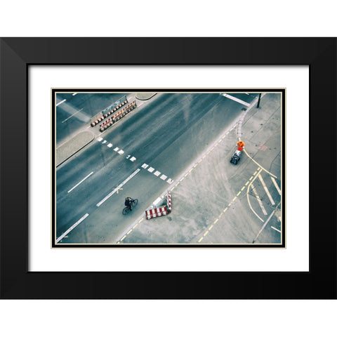 Light Traffic Black Modern Wood Framed Art Print with Double Matting by Scuka, Dasa