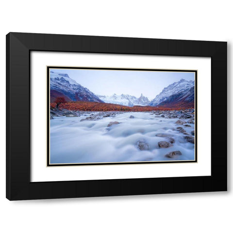 Flowing Dreams Black Modern Wood Framed Art Print with Double Matting by Fan, John