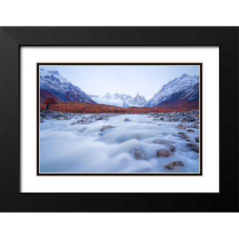 Flowing Dreams Black Modern Wood Framed Art Print with Double Matting by Fan, John