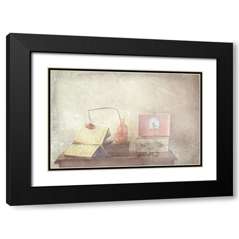 The Little Ballerina Black Modern Wood Framed Art Print with Double Matting by Devos, Delphine