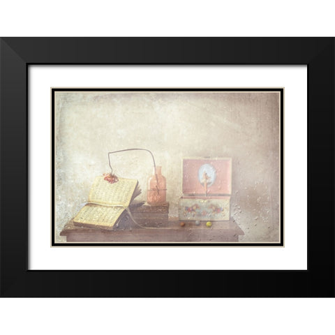 The Little Ballerina Black Modern Wood Framed Art Print with Double Matting by Devos, Delphine