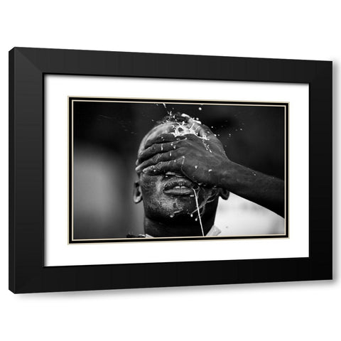Ritual Black Modern Wood Framed Art Print with Double Matting by Godinho, Luis