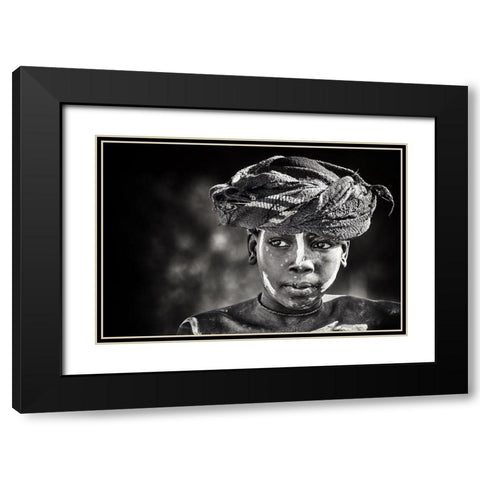 Africas Light Black Modern Wood Framed Art Print with Double Matting by Flour, Piet