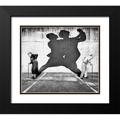 Inside Young Black Modern Wood Framed Art Print with Double Matting by Clothes, Pristine