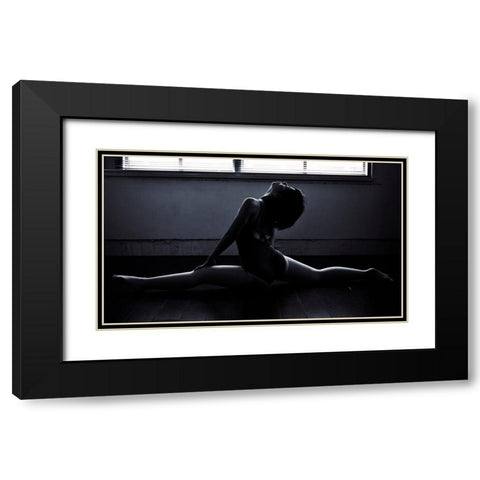 Dancer Black Modern Wood Framed Art Print with Double Matting by Amenomori, Keiichiro