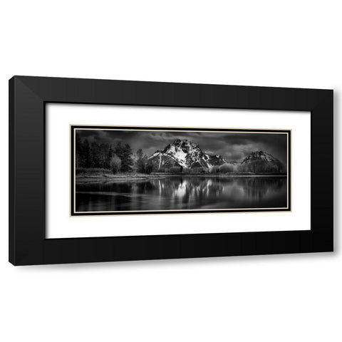Untitled Black Modern Wood Framed Art Print with Double Matting by Chopra, Atul