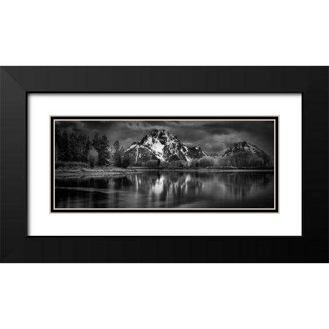 Untitled Black Modern Wood Framed Art Print with Double Matting by Chopra, Atul