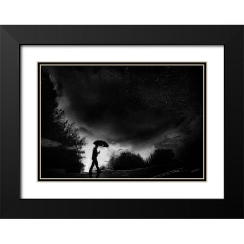 Untitled Black Modern Wood Framed Art Print with Double Matting by Grambone, Antonio