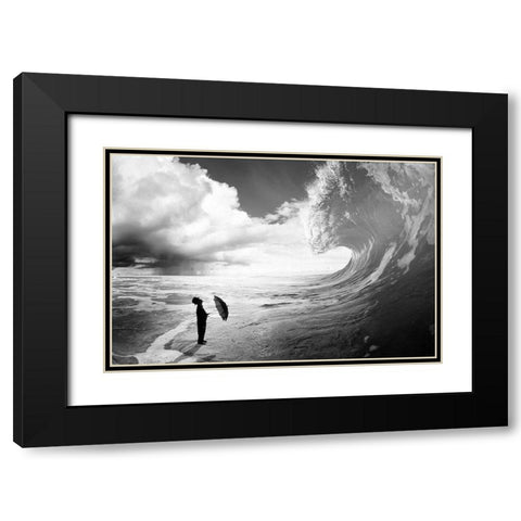 Oh Boy... Black Modern Wood Framed Art Print with Double Matting by Clothes, Pristine