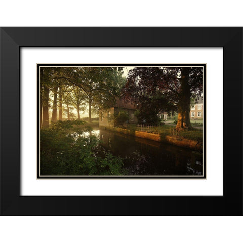 Golden Wake Up Black Modern Wood Framed Art Print with Double Matting by Croce, Vincent