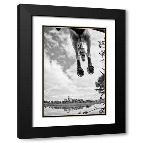 Equine Flight Black Modern Wood Framed Art Print with Double Matting by Lee Chapman, Sharon