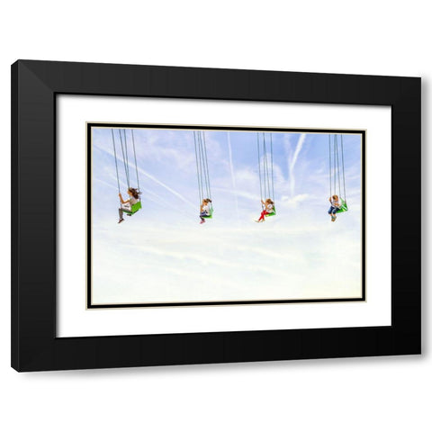 Heads In The Clouds! Black Modern Wood Framed Art Print with Double Matting by Cinteza, Marius