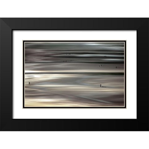 Low Tide Black Modern Wood Framed Art Print with Double Matting by Depaepe, Yvette