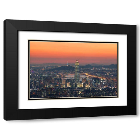Seoul In The Republic Of Korea Black Modern Wood Framed Art Print with Double Matting by Her, Heung-Mu